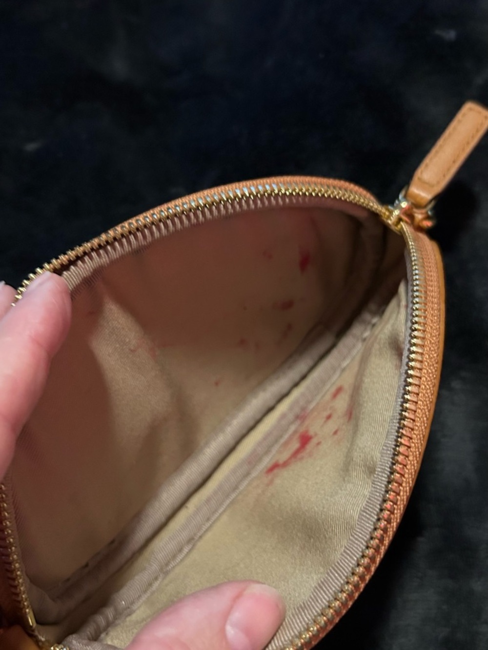 MCM Triple Pouch Signature Visetos Crossbody in Cognac - Picture 8 of 16